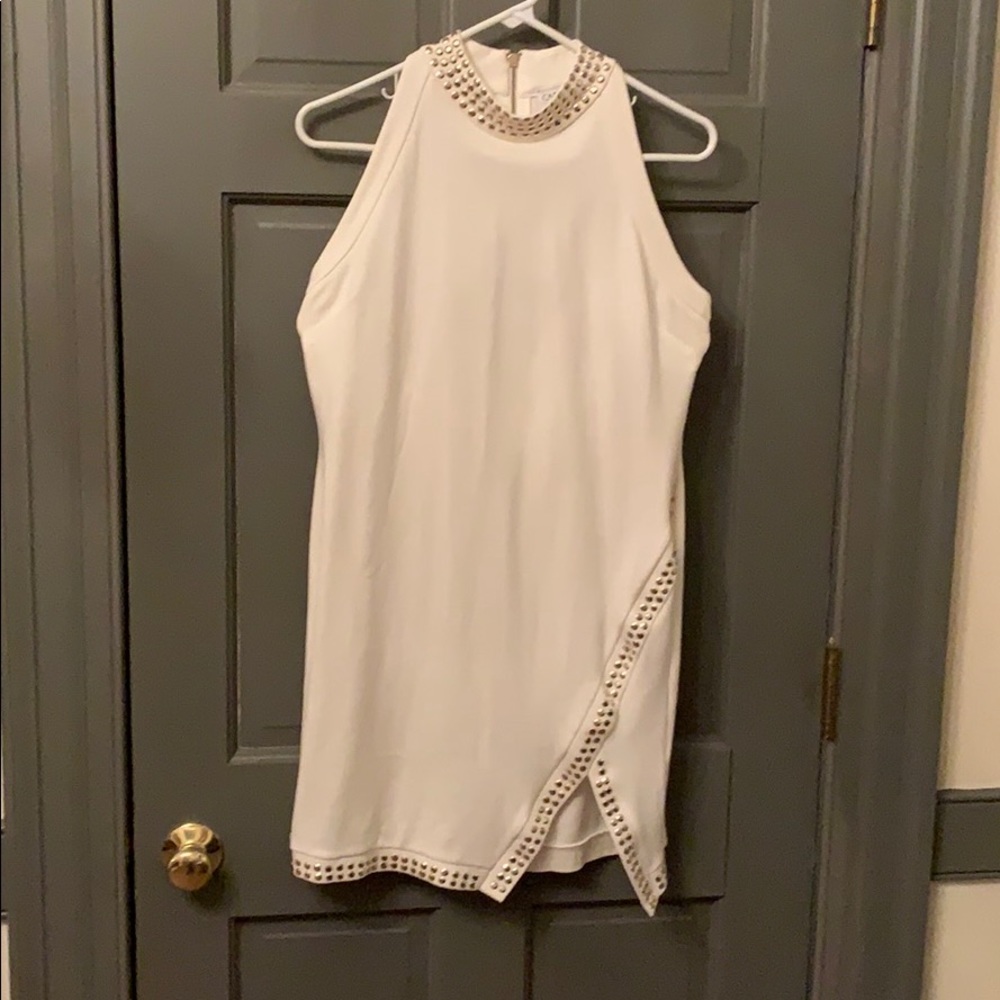 Carmen Carmen Marc Valvo ivory knit dress